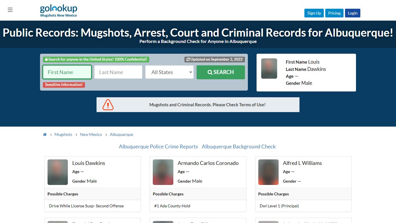 Mugshots Albuquerque, Arrest Records Albuquerque - GoLookUp